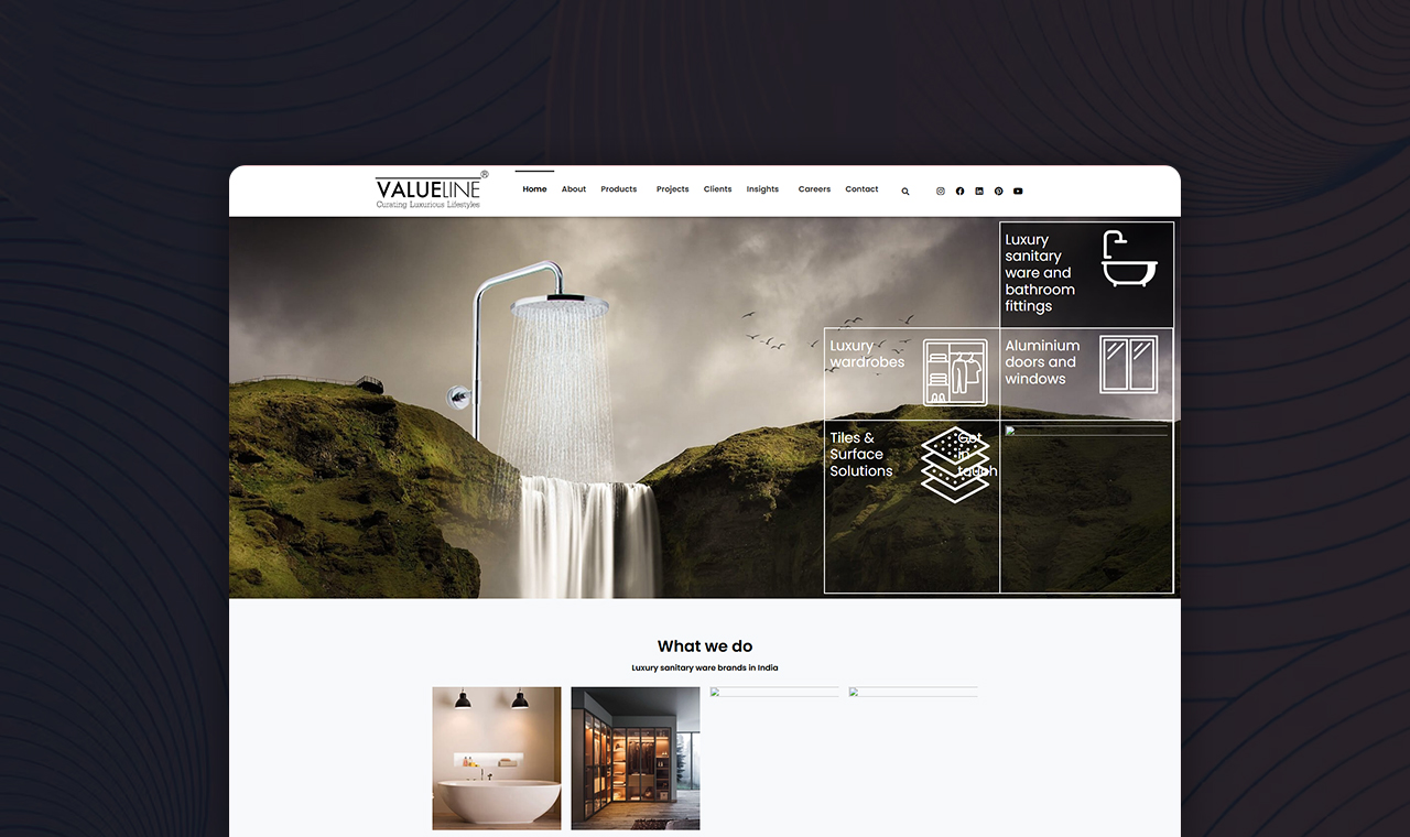 Website mockup Value Line